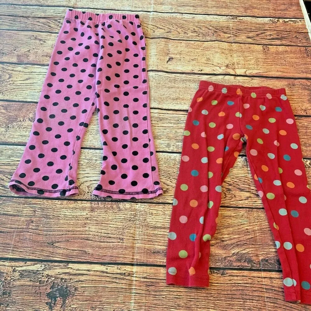 Gymboree’s Girls Leggings Lounge Pants Bundle Lot Polka Dot Stretch Sz 4